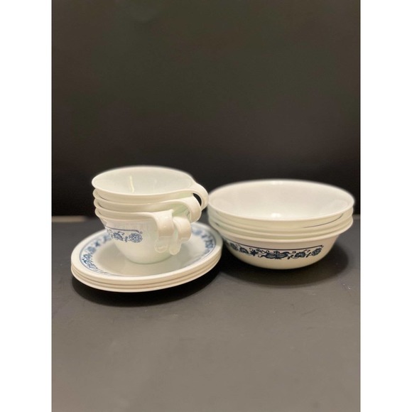 Vintage Corelle Livingware Old Town Blue, 20 Piece Dinner Set, New In Original B - Picture 5 of 11